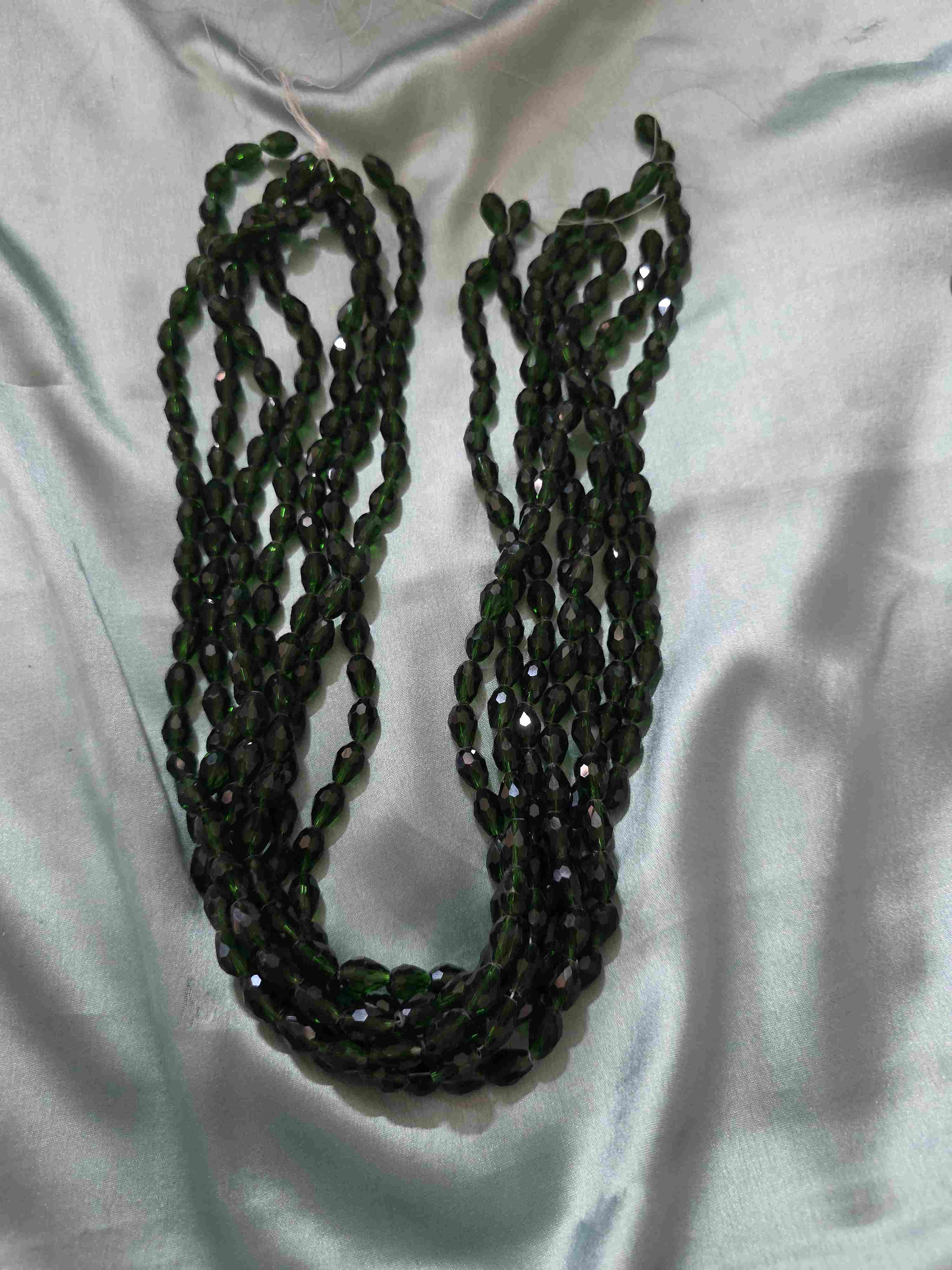 Oval Crystal green ( big) 